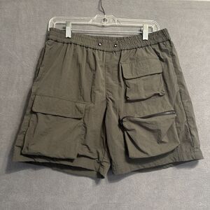 Richie Le Collection Cargo Utility‎ Shorts Mens S Dark Gray Tech Pockets Lined